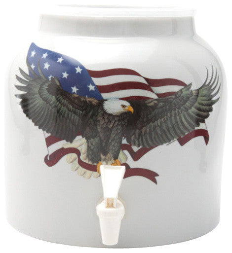 Goldwell Designs Patriotic Eagle Design Water Dispenser Crock