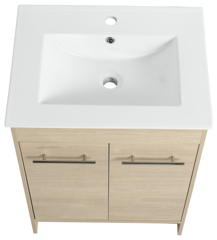 60 inch Plywood Freestanding Bathroom Vanity Set with Integrated Ceramic Sink
