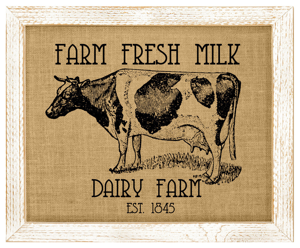 Cow Burlap Wall Art