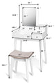 Elegant Vanity Dressing Table Set Flip Mirror Desk Furniture Stool