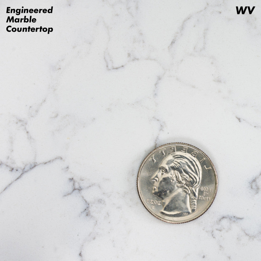 Hudson 36" Vanity, White, Engineered Marble