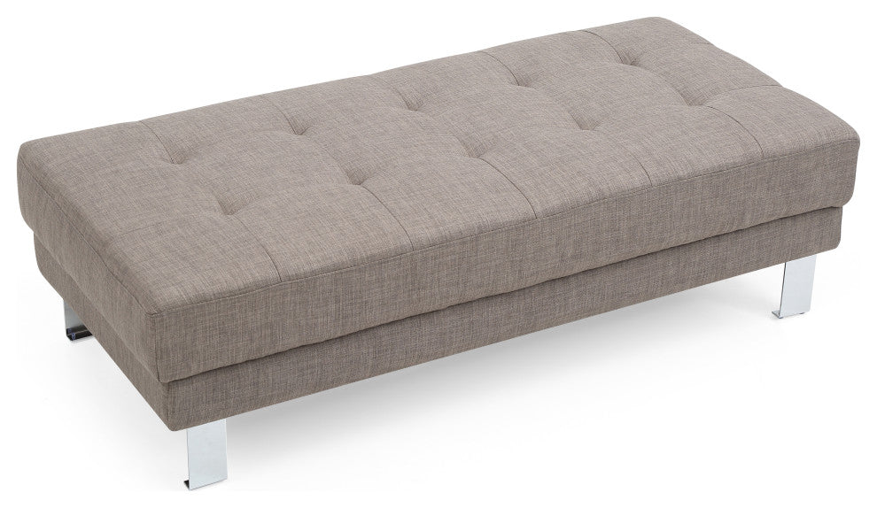 Derek Oversized Velvet Ottoman, Gray