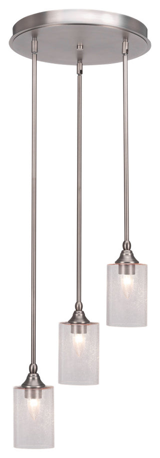 Empire 3-Light Cluster Pendalier, Brushed Nickel/Clear Bubble