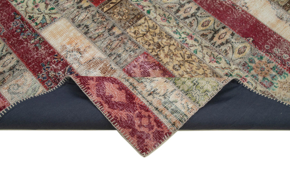 Rug N Carpet - Hand-Knotted Turkish 6' 8" x 10' 0" Vintage Patchwork Area Rug