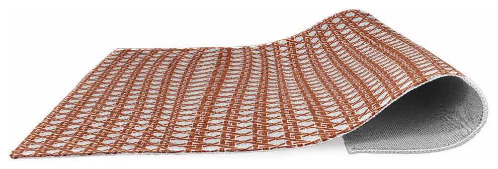 Rattan Geometric Rug, Nutmeg, 5'x7'