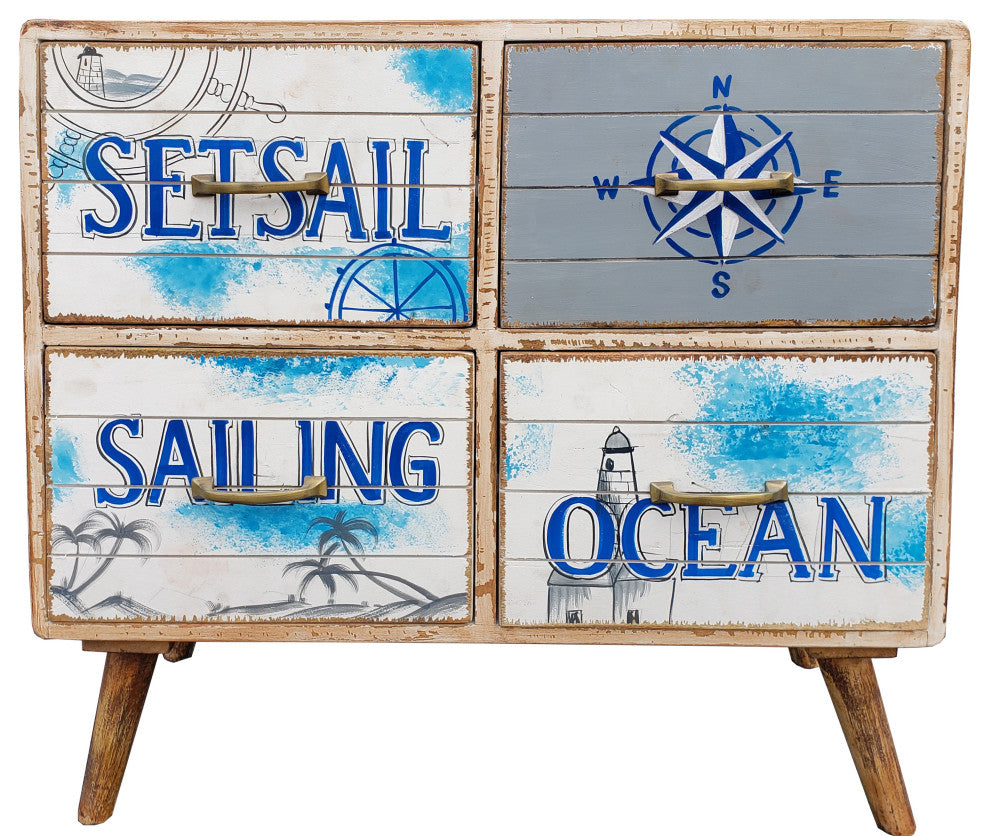 Seaside Mango Wood Chest With 4 Drawers