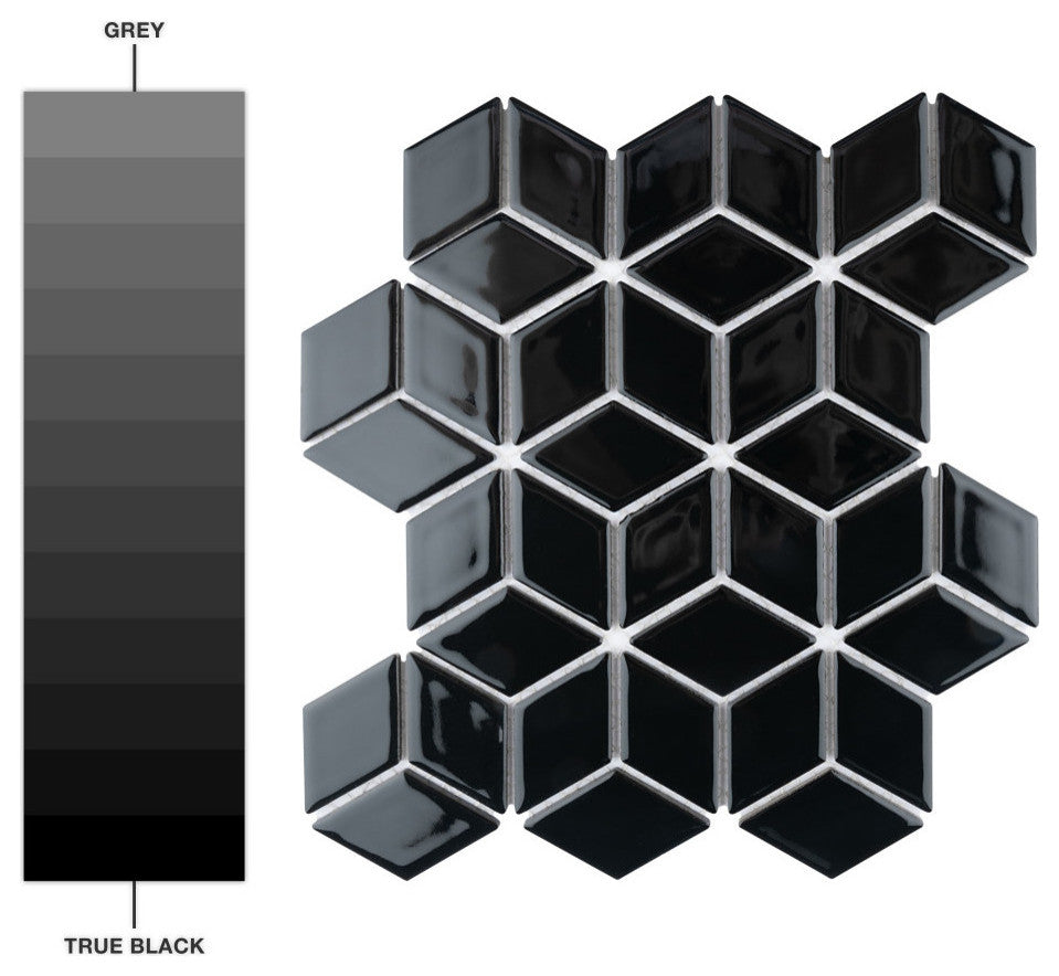 Hudson Rhombus Porcelain Mosaic Tile Sample