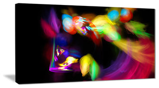"Colorful Smoke Spiral" Abstract Digital Art Canvas Print
