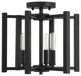 Benson 3-Light Matte Black Semi-Flush