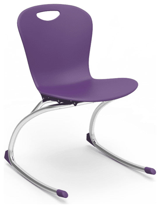 Modern Rocking Chair, Cantilever Chrome Base With Polypropylene Seat, Purple