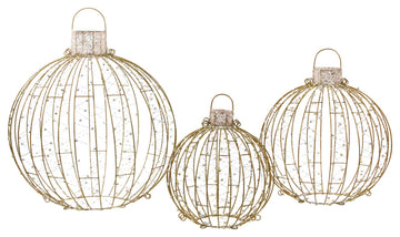 Set of 3 LED Lighted Ornaments Christmas Yard Decoration