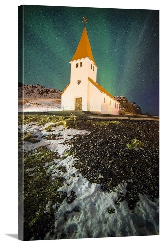 "Vik Church" Wrapped Canvas Art Print, 24"x36"x1.5"