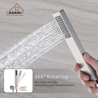 CASAINC 10" Wall Mounted Luxury Shower System Set with Digital Temp Display, Brushed Nickel