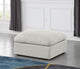 Indulge Upholstered Modular Chair, Cream, Down Stuffed Linen Textured Fabric, Ottoman