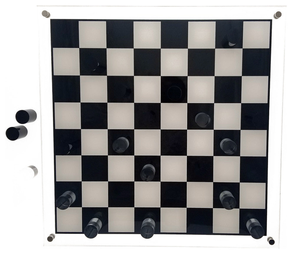 OnDisplay 3D Luxe Acrylic Checkers Set - Luxury Laser Cut Checkers Executive Bo