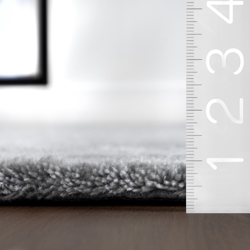 Gaia New Zealand Wool Shag Area Rug, Grey 6' x 9'
