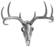 Faux Deer Skull Native American Carving Wall Decor, Metallic Silver