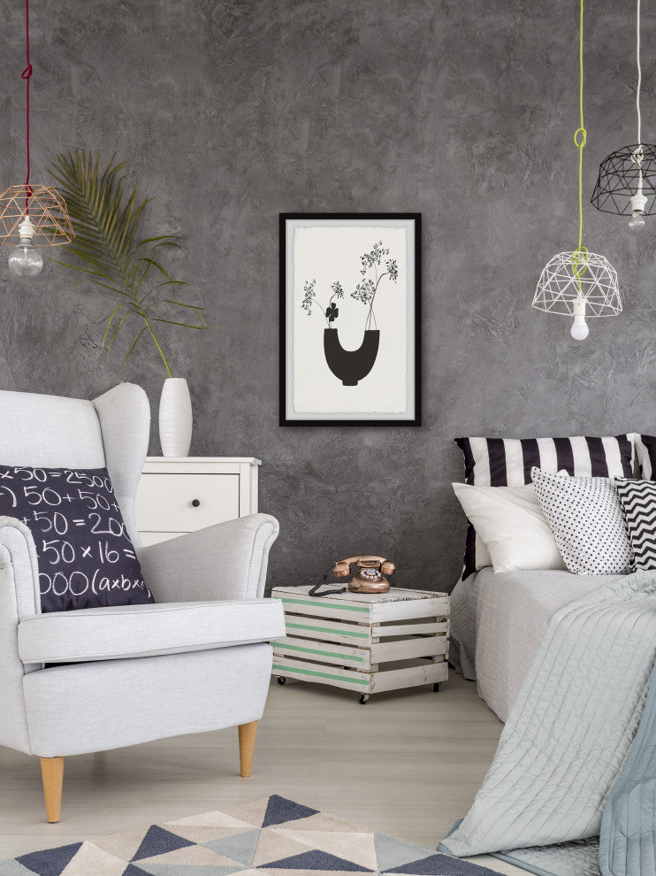 "U Shaped Plant Pot" Framed Painting Print, 12x18