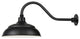 1 Light 17 in. Satin Black RLM Warehouse Barn Light Shade with 22" Gooseneck