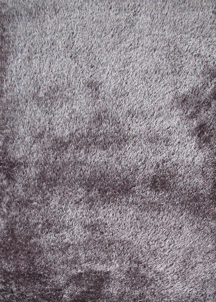 Authentic Solid Gray Shaggy Hand-Tufted Area Rug, 60"x84"