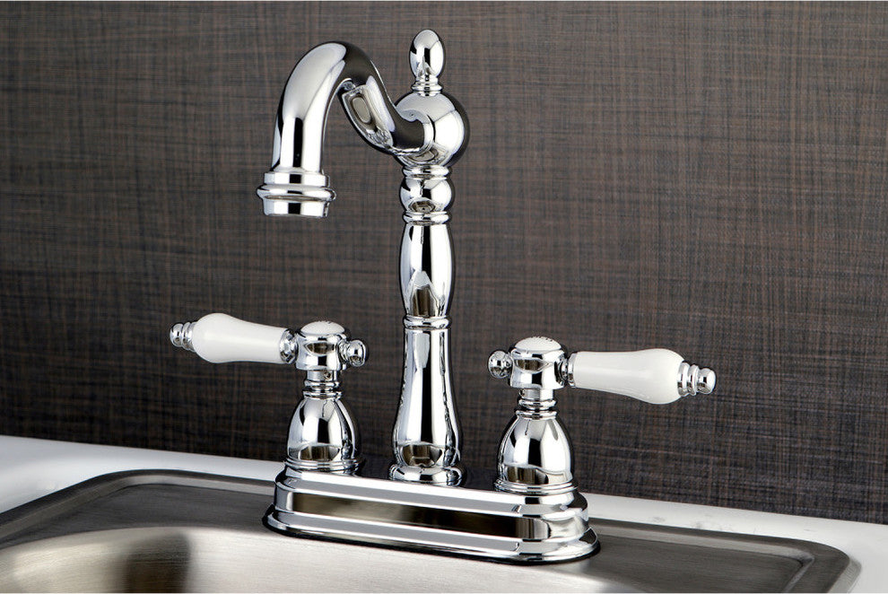 Kingston Brass 4" Centerset Bar Faucet, Polished Chrome