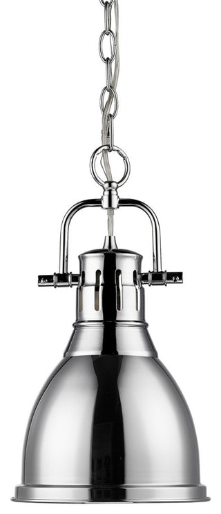 Golden Lighting 3602-S-CH Duncan 1 Light 9"W Mini Pendant - Chrome / Seafoam