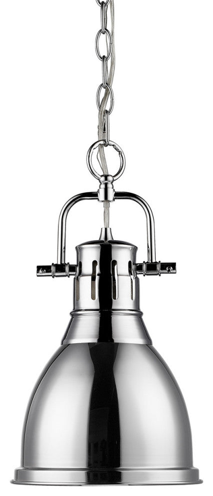 Golden Lighting 3602-S-CH Duncan 1 Light 9"W Mini Pendant - Chrome / Seafoam