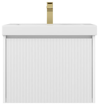 Floating Bathroom Vanity with Sink, Wall Mounted Vanity, White, 24" W/ Sink