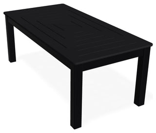 24" x 48" Rectangular Marine Grade Outdoor Coffee Table, Black