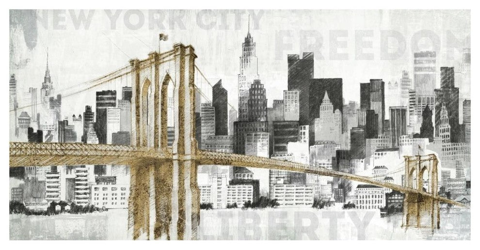 "New York Skyline I" Digital Paper Print by Avery Tillmon, 74"x38"