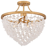 Fredrick Ramond Myra Medium Semi-Flush Mount, Distressed Brass