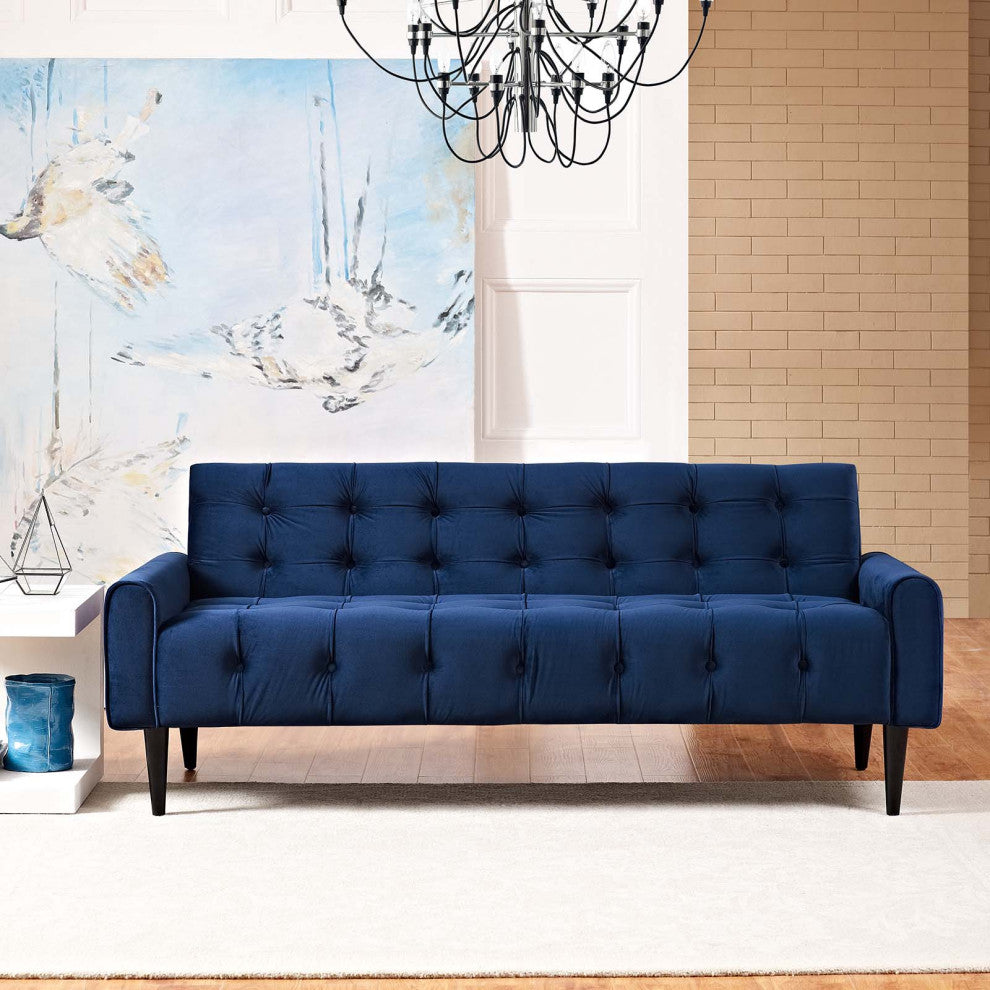 Modway Delve Velvet Sofa, Navy