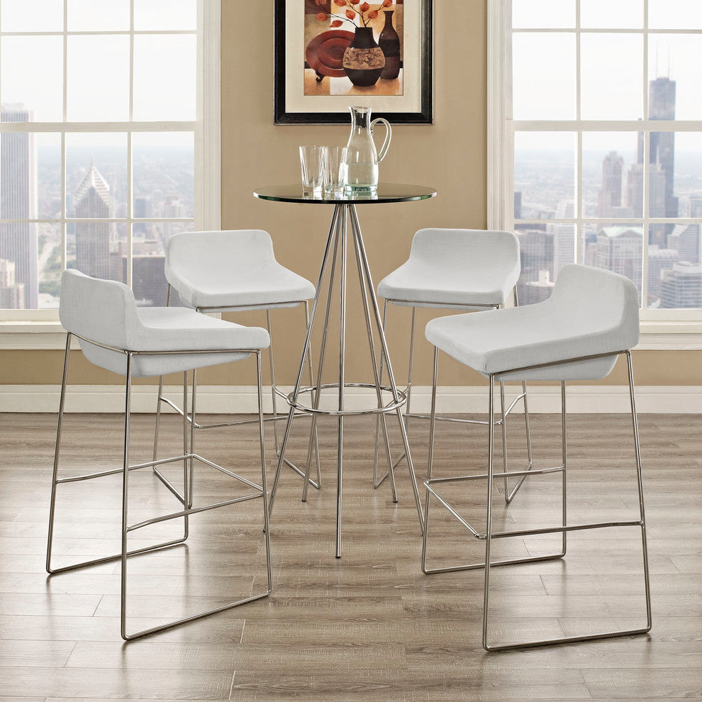 Modern White Garner Bar Stool Set of 4