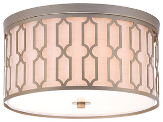 Link 3-Light Metal Flush Mount, Soft Gold, 16.75"w