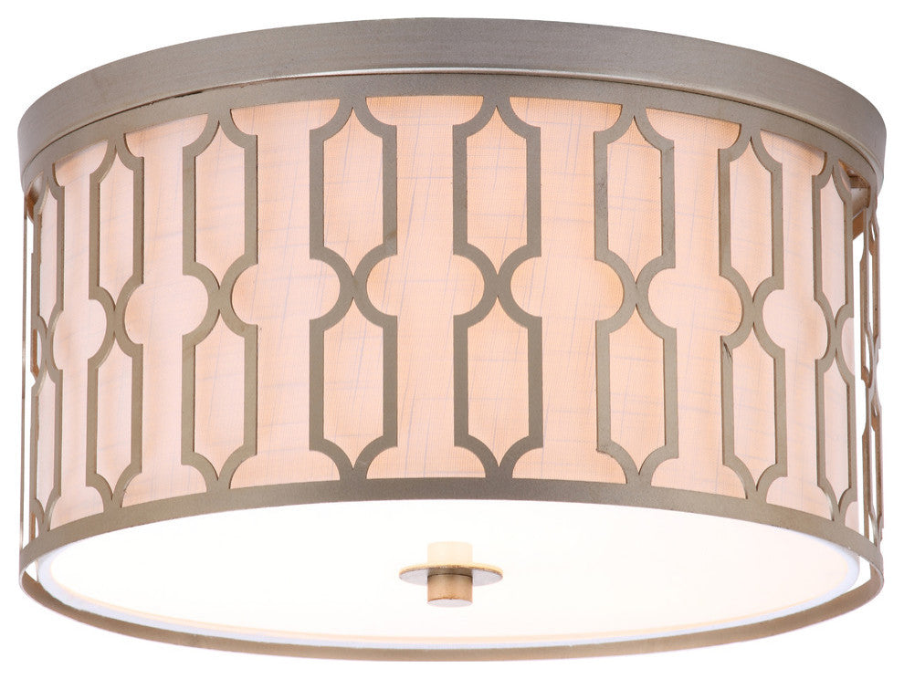 Link 3-Light Metal Flush Mount, Soft Gold, 16.75"w