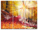 "Bright Yellow Sun in Alpine Forest" Photo Metal Wall Art, 3 Panels, 36"x28"