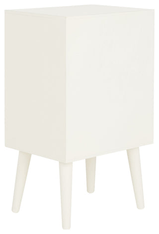 Close-up edge of the dresser front on white background.