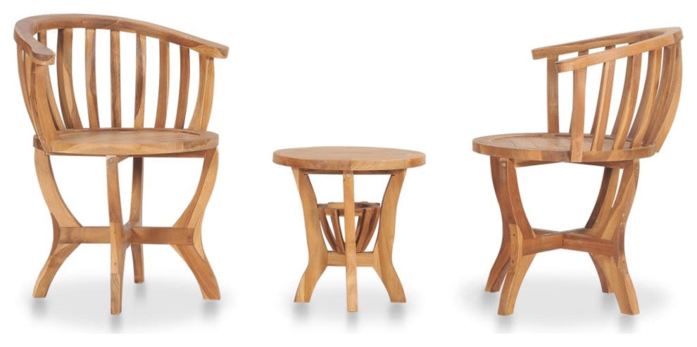 Vidaxl 3-Piece Garden Bistro Set Solid Teak Wood
