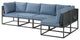 5-Piece Outdoor Cord Modular Sectional - Blue