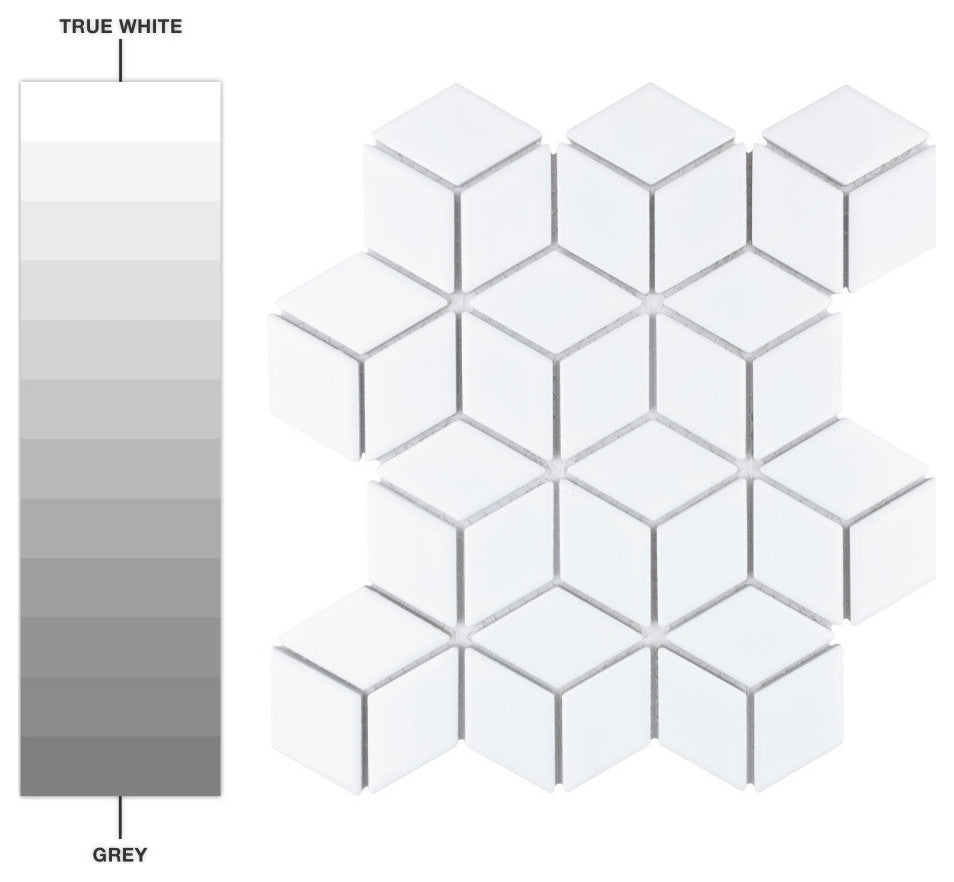 Hudson Rhombus Porcelain Mosaic Tile Sample