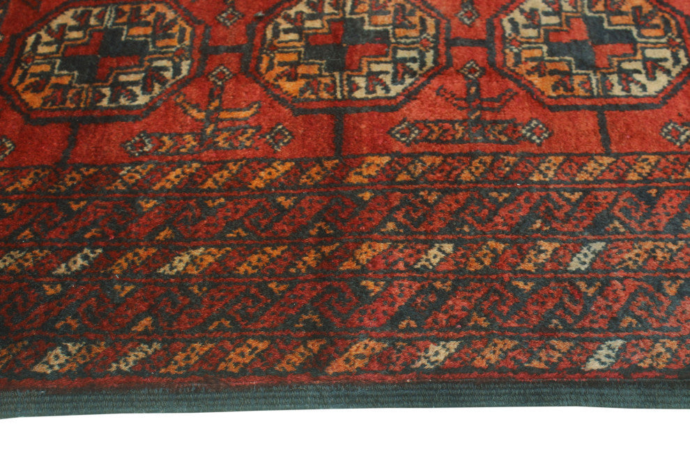 Vintage Distressed Dany Red/Black Runner, 3'11x7'8