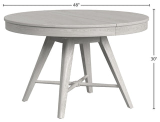 Bayside 48" Wide Solid Ash Round Dining Table, White
