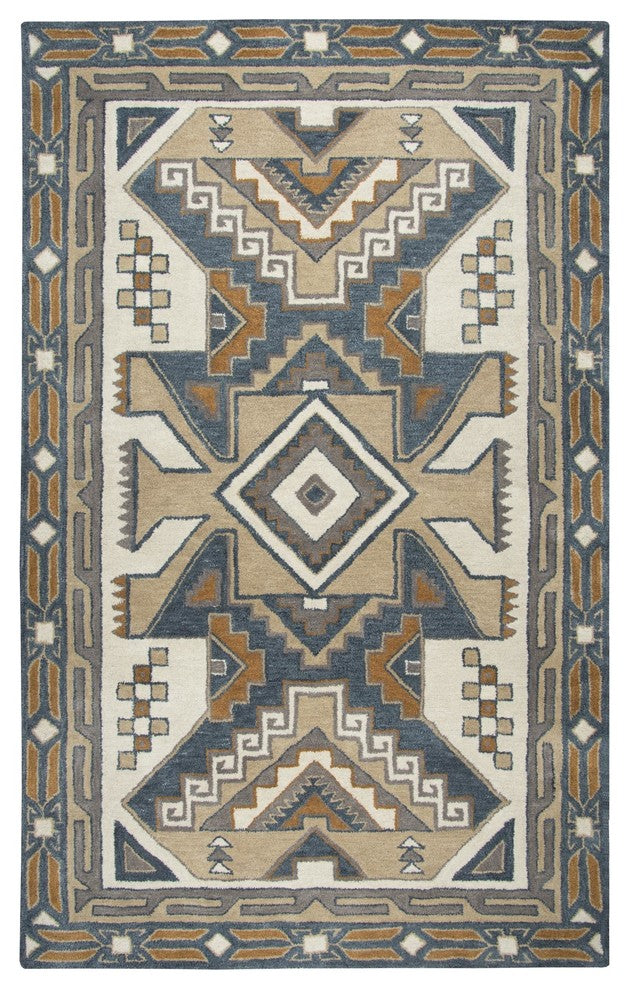 Rizzy Home Southwest SU489A Gray Southwest/Tribal Area Rug, Rectangular 5'x8'