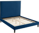 Harlie Velvet Upholstered Bed, Navy, Queen