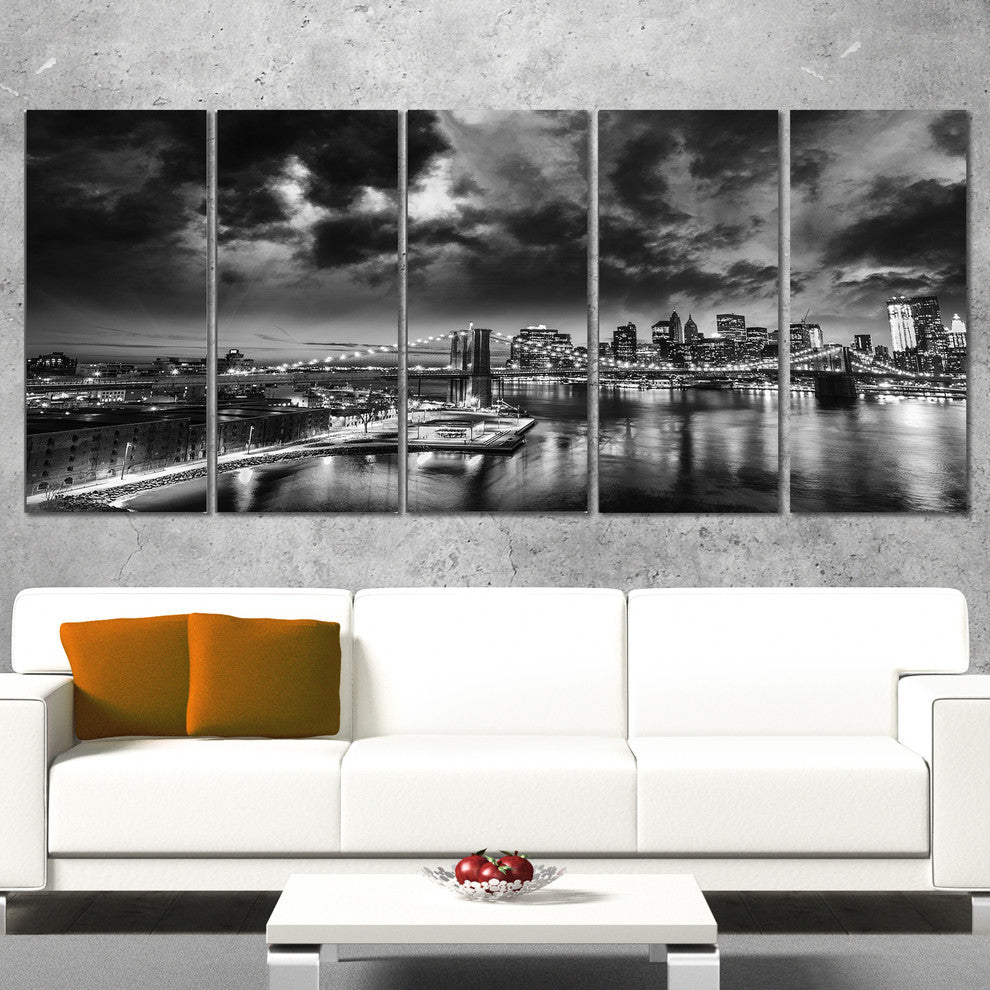 "Amazing Night in New York City" Canvas Print60"x28", 5-Panels