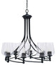 Capri 8-Light Chandelier, Matte Black/Clear Bubble