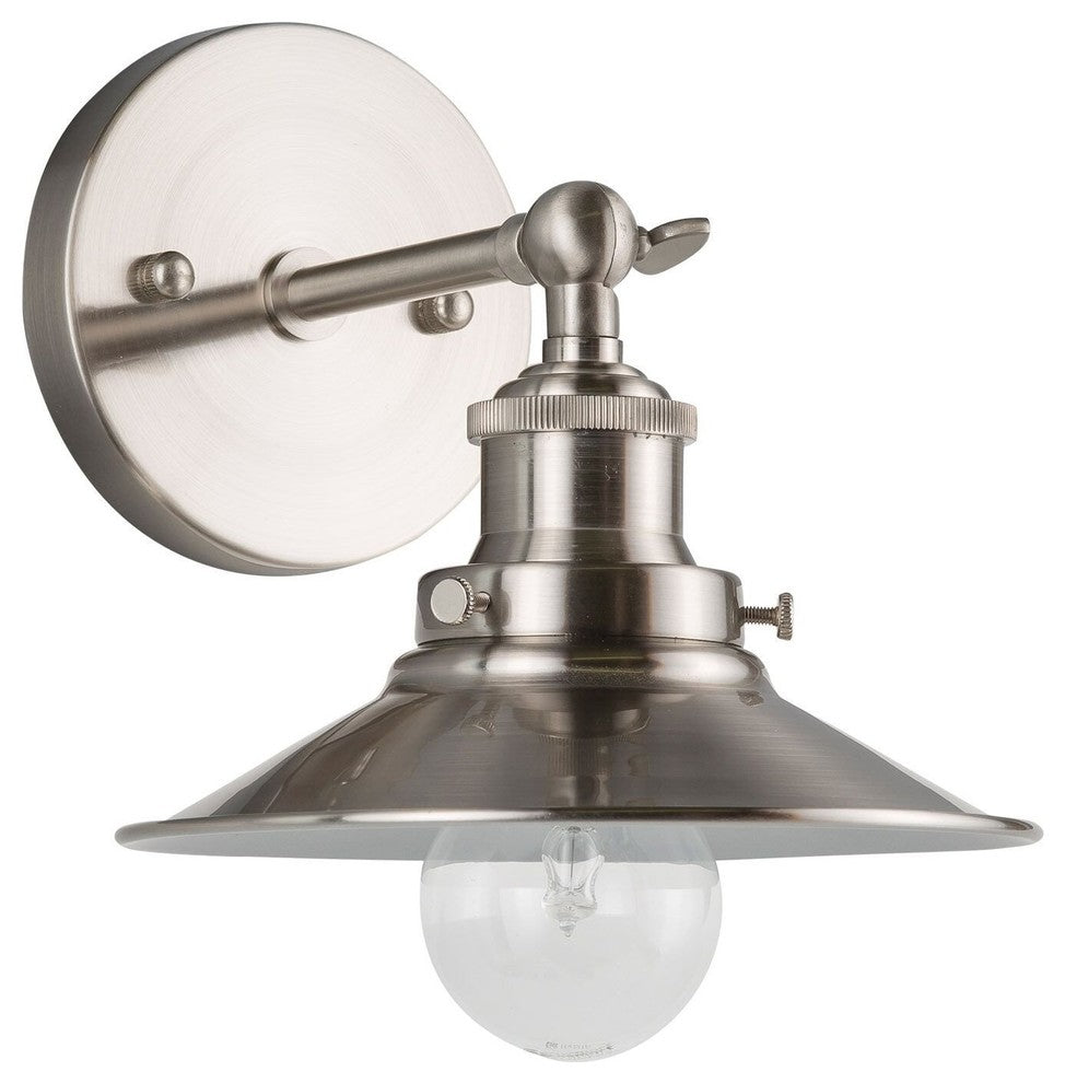 Andante Wall Sconce with Bulb, Brushed Nickel