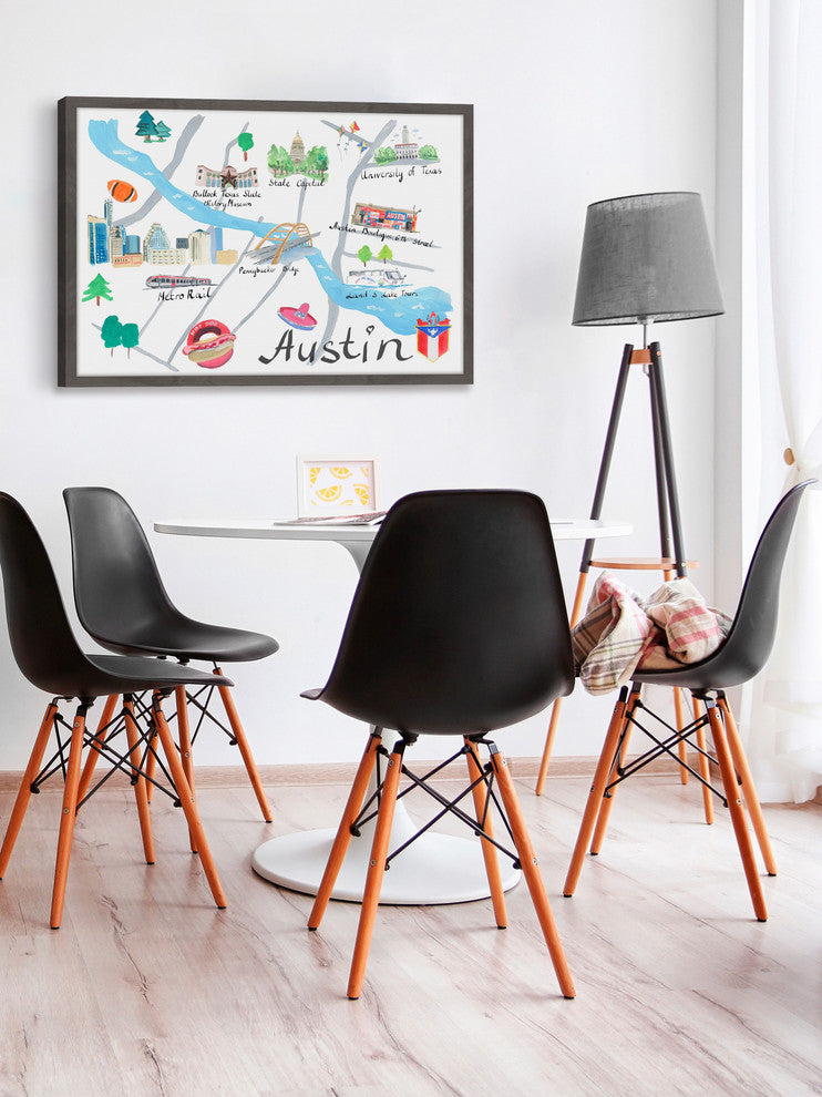 "Lively Austin" Framed Painting Print, 30x20
