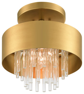 Livex Lighting Orenburg 3 Light Natural Brass Semi-Flush