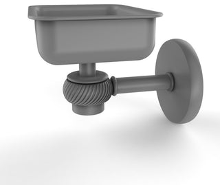 Satellite Orbit One Wall Mount Soap Dish With Twist Accents, Matte Gray